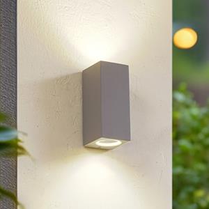 LUCANDE buitenwandlamp Xava, up/down, grijs, 2-lamps, GU10