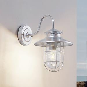 LINDBY buitenwandlamp Celinor, zilver, staal, Ø 15 cm