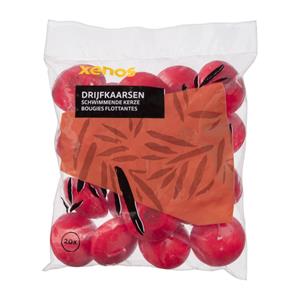 Drijfkaarsen - rood - 20 stuks