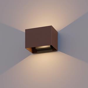 Calex buitenwandlamp Rechthoek Up hoogte 10cm roestbruin