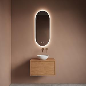 Gliss Design Spiegel  Orion Oval Verticaal 40x100 cm met LED-Verlichting en Spiegelverwarming