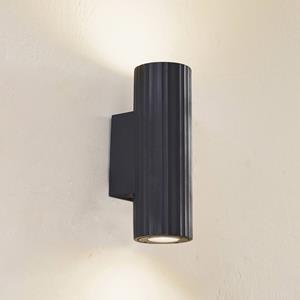 LINDBY buitenwandlamp Christa, grijs, beton, 25cm, ribbel