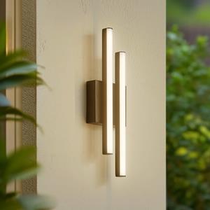 LINDBY LED buitenwandlamp Abelia, zwart, aluminium, roestvrij staal
