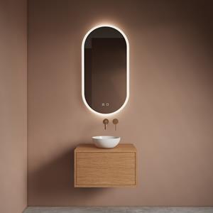Gliss Design Spiegel  Orion Oval Verticaal 50x100 cm met LED-Verlichting en Spiegelverwarming