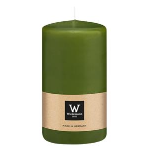 Wiedemann Cilinderkaars/stompkaars - olijfgroen - 12 x 6 cm - 33 branduren -