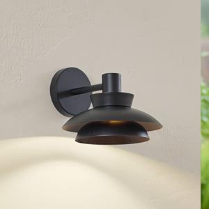 LUCANDE buitenwandlamp Thais, zwart, ijzer, Ø 25 cm