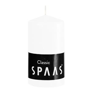 SPAAS Cilinderkaars/stompkaars - wit - 1x - 6 x 10 cm - 25 branduren -