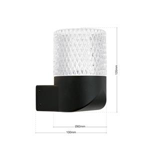 Orion Buitenwandlamp Mondo, zwart, hoogte 12 cm, aluminium