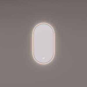 Hipp Design Spiegel  SPV 13900 BL Ovaal Met Verlichting Incl. Spiegelverwarming Mat Zwart Frame (Alle Maten)