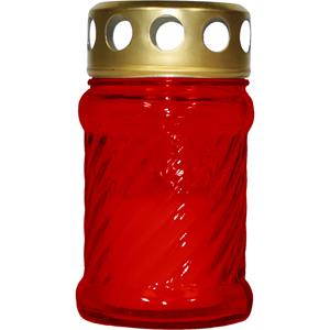 Cosy & Trendy Grafkaars/gedenklicht met deksel - Rood - 7 x 12 cm - 10 branduren -