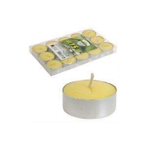 Merkloos Citronella geurkaars theelichten - 15x - waxinelichtjes - 4 branduren -