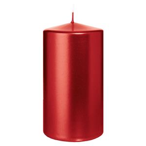 Wiedemann Cilinderkaars/stompkaars - metallic rood - 13 x 7 cm - 52 branduren -