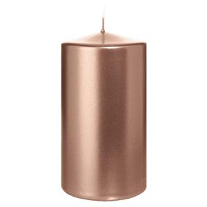 Wiedemann Cilinderkaars/stompkaars - metallic roségoud - 13 x 7 cm - 52 branduren -
