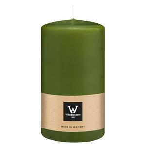 Wiedemann Cilinderkaars/stompkaars - olijfgroen - 13 x 7 cm - 52 branduren -