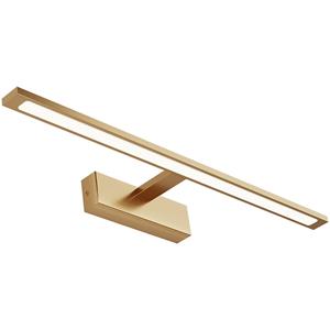 BES LED LED Spiegellamp - Brinton Armin - 12W 900lm - Warm Wit 3000K - IP44 - Rechthoek - Goud