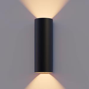 Calex LED buitenwandlamp Rond, omhoog/omlaag, hoogte 23 cm, zwart