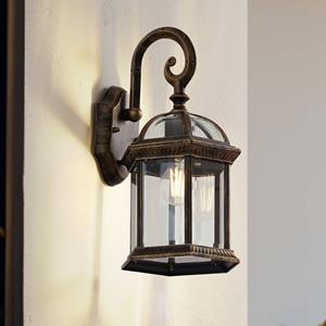 LINDBY buitenwandlamp Adelisa, goud antiek, aluminium, hoogte 39 cm
