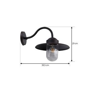 LINDBY buitenwandlamp Bilma, roestkleurig, glas, 29 cm