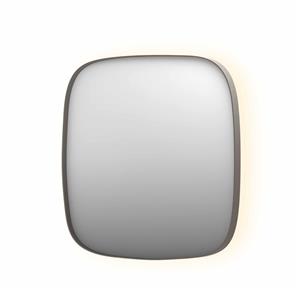 INK Spiegel  SP30 100x4x100 cm incl. Indirect LED-Verlichting Rondom en Spiegelverwarming Geborsteld RVS