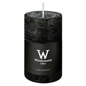 Wiedemann Cilinderkaars/stompkaars - rustieke kaars - zwart - 6 x 9 cm - 30 branduren -