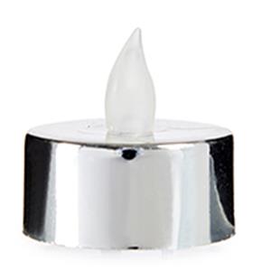 Giftdecor LED waxinelichtjes - 4x - zilverkleurig - incl. batterijen -