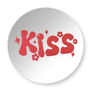 Xenos Spiegel kiss - roze - ø30 cm