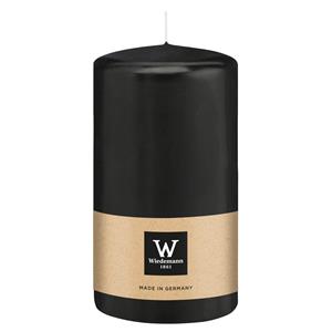 Wiedemann Cilinderkaars/stompkaars - zwart - 13 x 7 cm - 52 branduren -