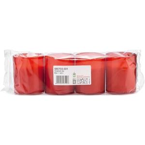 Trend Candles 4x Rode grafkaarsen/gedenklichten 5 x 6 cm 1 dag -