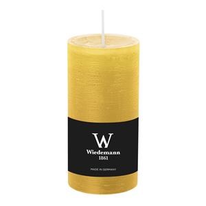 Wiedemann Cilinderkaars/stompkaars - rustieke kaars - okergeel - 6 x 12 cm - branduren -