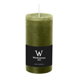 Wiedemann Cilinderkaars/stompkaars - rustieke kaars - olijfgroen - 6 x 12 cm - branduren -