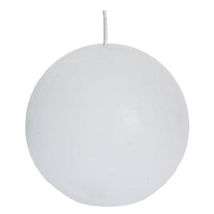 SPAAS rustieke bolkaars - wit - 1x - D8 cm - 24 branduren - ronde kaarsen -