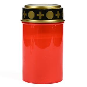 Benson Grafkaars/gedenklicht - LED licht - rood - waterbestendig - op batterijen - D6,5 x H12 cm -