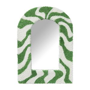 Xenos Spiegel Nagano ronde top - groen/wit - 37x27.5 cm