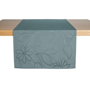 ERWIN M. Tafelloper Floralie; 40x130 cm (BxL); rookblauw; rechthoekig