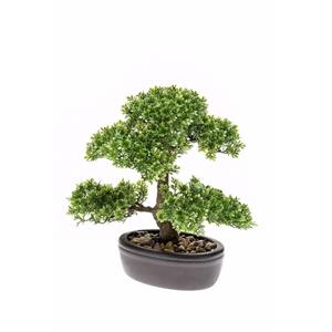 Bellatio flowers & plants Kantoor kunstplant mini Bonsai boompje in pot 32 cm -