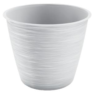 Prosperplast bloempot Paintstripe - kunststof - wit - 25 x 30 cm