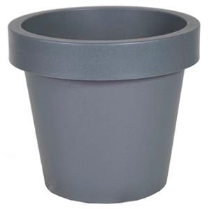 Mega Collections Plantenpot|bloempot - kunststof - grijs - D35 cm