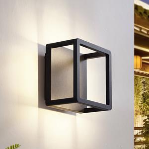 LUCANDE LED buitenwandlamp Thorvid, zwart, aluminium, 18 cm