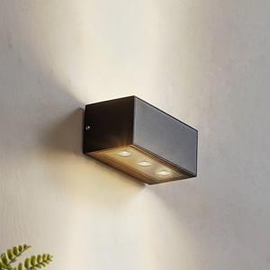 LUCANDE LED buitenwandlamp Selim, lengte 15,3 cm, zwart