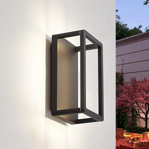 LUCANDE LED buitenwandlamp Thorvid, hoogte 26 cm, zwart