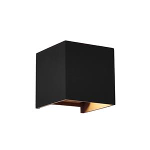 Mantra Iluminación Davos LED buitenwandlamp, zwart, hoekig, dimbaar, aluminium