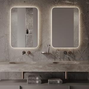 Martens Design Spiegel  Vegas 45x90 Cm Met Indirecte Verlichting En Spiegelverwarming Mat Zwart