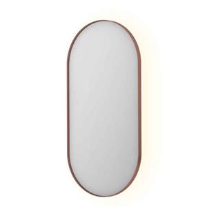 INK Spiegel  SP21 Ovaal In Stalen Kader 50 x 4 x 100 cm Met Color Changing LED Verlichting Geborsteld Koper