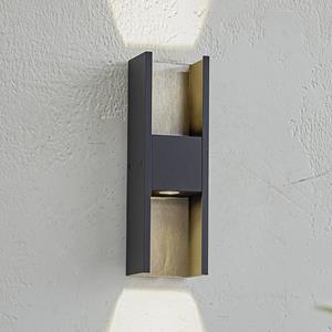 LUCANDE LED buitenwandlamp Lavrin, zwart/grijs, aluminium