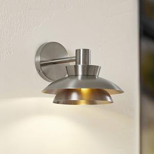 LUCANDE buitenwandlamp Thais, grijs, roestvrij staal, Ø 25 cm