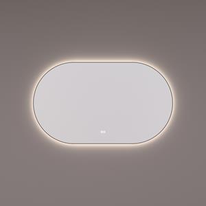 Hipp Design Spiegel  SPV 13700 BL Ovaal Met Verlichting Incl. Spiegelverwarming Mat Zwart Frame (Alle Maten)