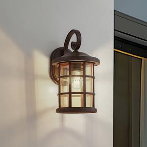 LINDBY buitenwandlamp Ankea, roest/amber, 37 cm, IP23, E27