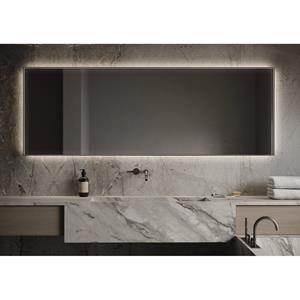 Martens Design Spiegel  Libannon 160x70 Cm Geintegreerde Ledverlichting Rondom Spiegelverwarming Mat Zwart