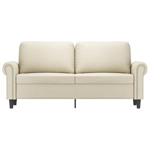vidaXL Tweezitsbank 140 cm kunstleer crèmekleurig