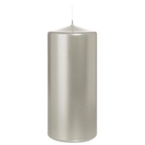 Wiedemann Cilinderkaars/stompkaars - metallic zilver - 15 x 7 cm - 63 branduren -